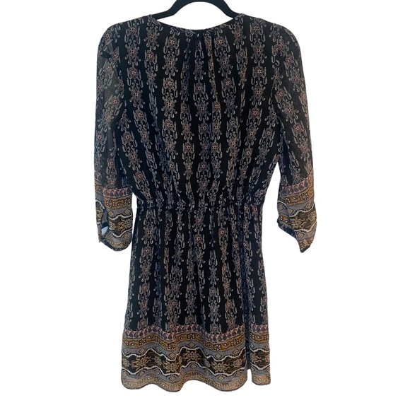 Madewell Lace Up Burnished Floral 3/4 Sleeve Sheer Mini Dress Women’s Size 2 - Picture 6 of 12